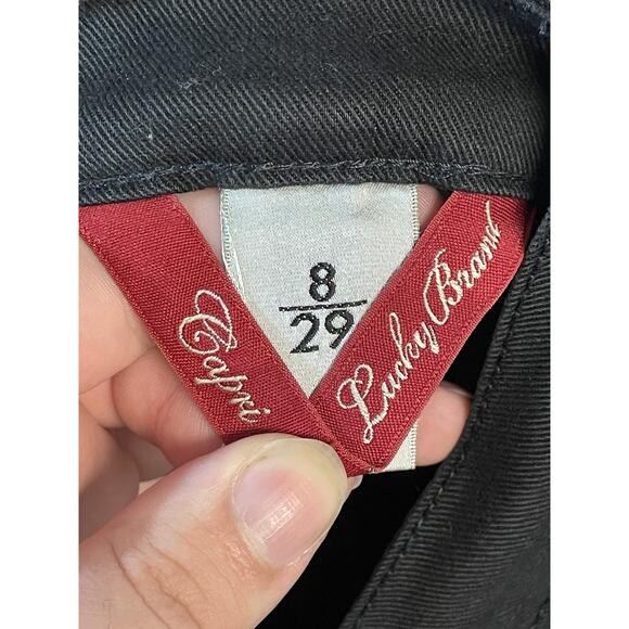 Lucky Brand Jeans Womens 8 Black Capri Zip Fly 5-Pocket Mid Rise Denim Cropped - Picture 9 of 11